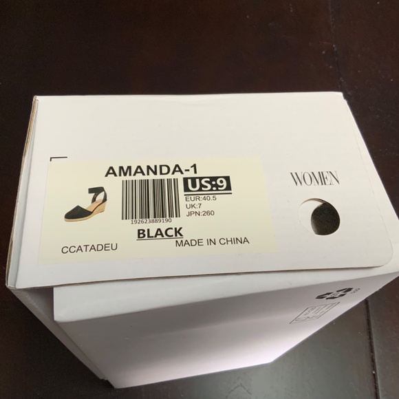 Dream Pairs Women’s Amanda-1 Sz 9 Black Closed Toe Wedge Sandals - Picture 7 of 7